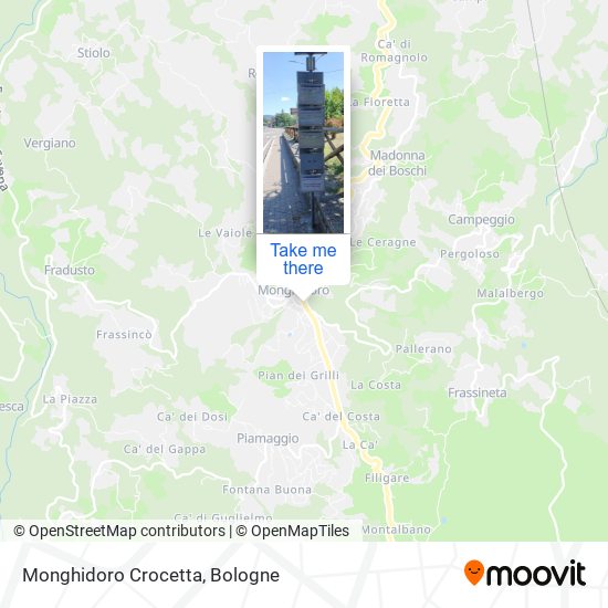Monghidoro Crocetta map