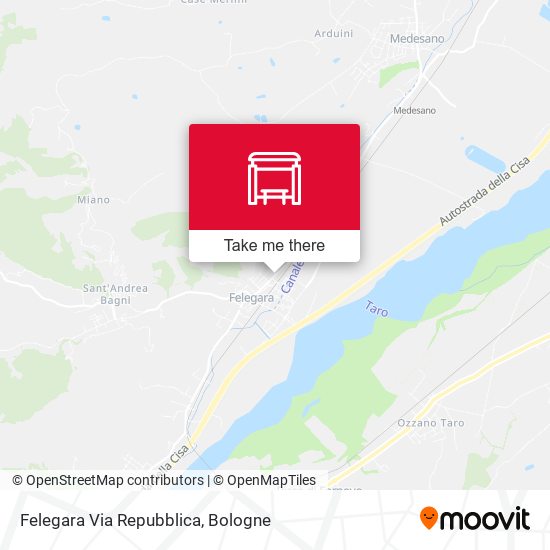Felegara Via Repubblica map