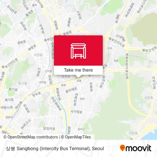 상봉 Sangbong (Intercity Bus Terminal) map