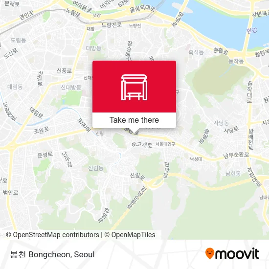 봉천 Bongcheon map