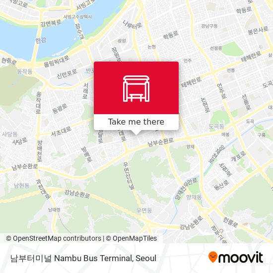 남부터미널 Nambu Bus Terminal map