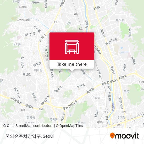 꿈의숲주차장입구 map