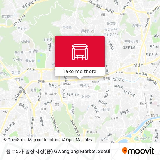 종로5가.광장시장(중) Gwangjang Market map