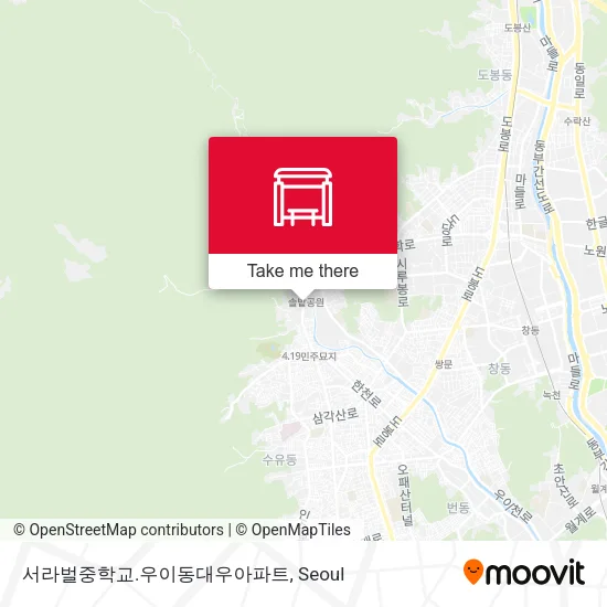 서라벌중학교.우이동대우아파트 map