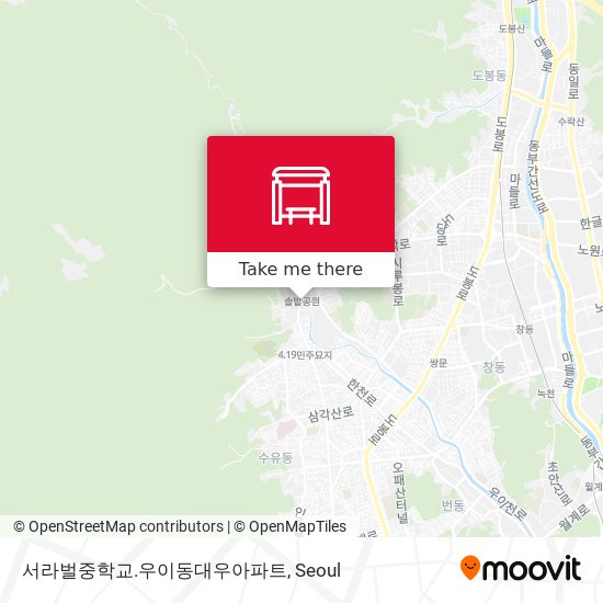 서라벌중학교.우이동대우아파트 map