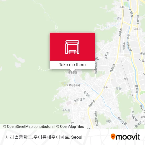 서라벌중학교.우이동대우아파트 map