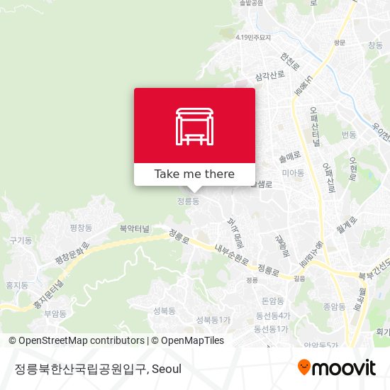 정릉북한산국립공원입구 map