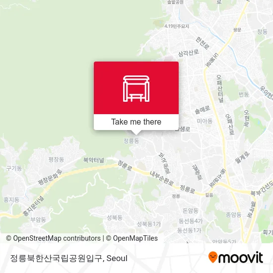 정릉북한산국립공원입구 map