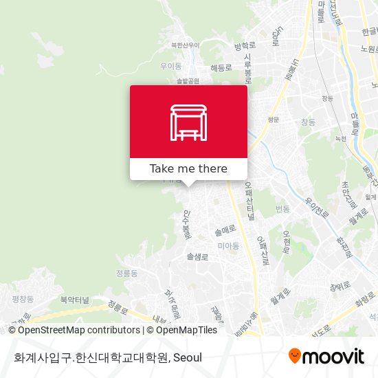 화계사입구.한신대학교대학원 map