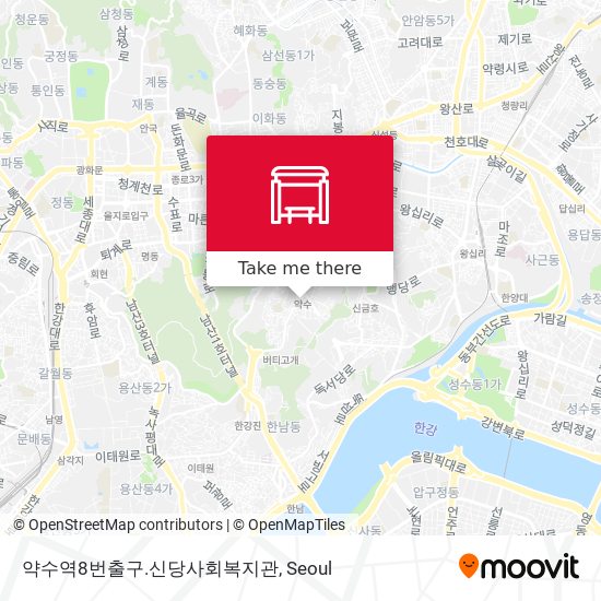 약수역8번출구.신당사회복지관 map