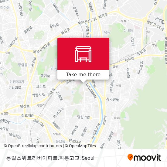 동일스위트리버아파트.휘봉고교 map