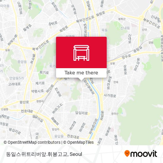 동일스위트리버앞.휘봉고교 map