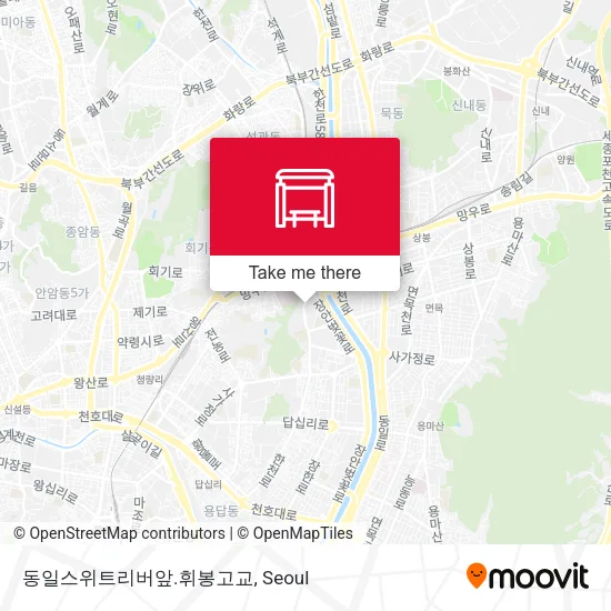 동일스위트리버앞.휘봉고교 map