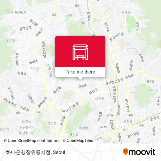 하나은행장위동지점 map