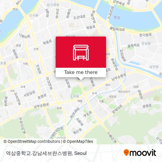 역삼중학교.강남세브란스병원 map