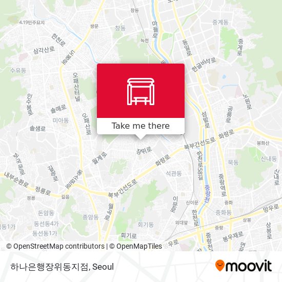 하나은행장위동지점 map
