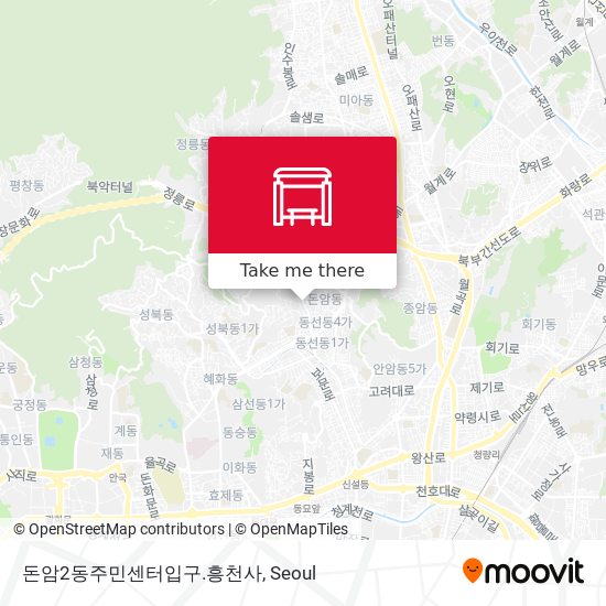 돈암2동주민센터입구.흥천사 map