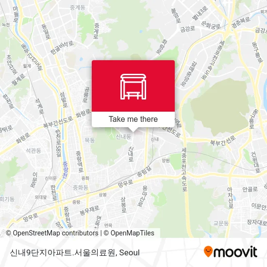 신내9단지아파트.서울의료원 map