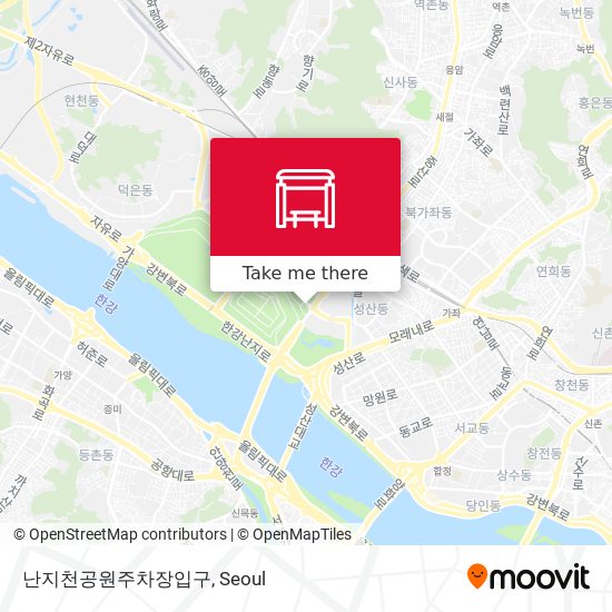 난지천공원주차장입구 map