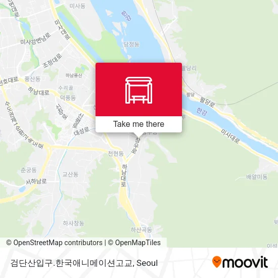 검단산입구.한국애니메이션고교 map
