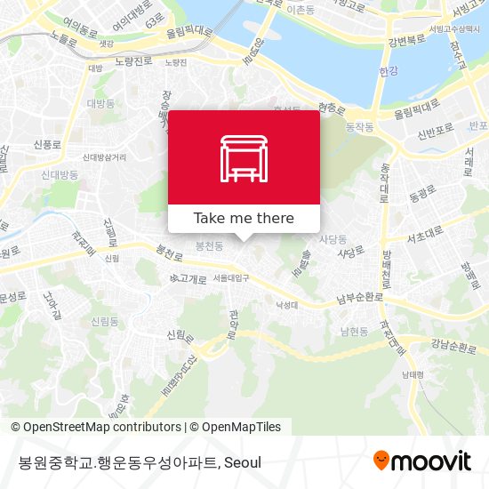 봉원중학교.행운동우성아파트 map