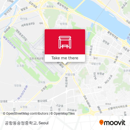 공항동송정중학교 map