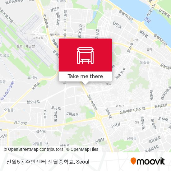 신월5동주민센터.신월중학교 map