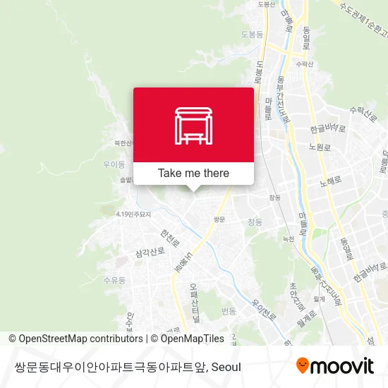 쌍문동대우이안아파트극동아파트앞 map