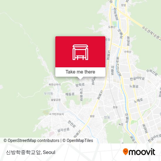 신방학중학교앞 map