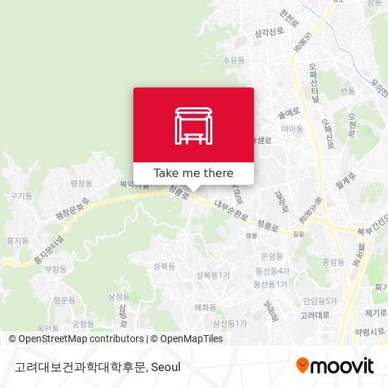 고려대보건과학대학후문 map