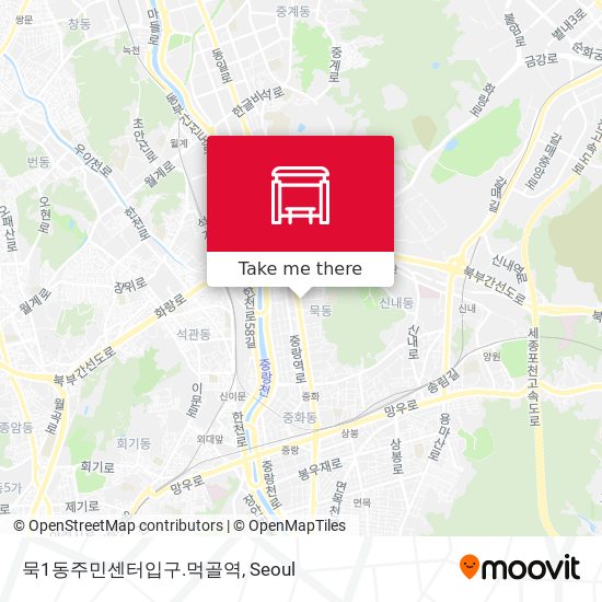 묵1동주민센터입구.먹골역 map