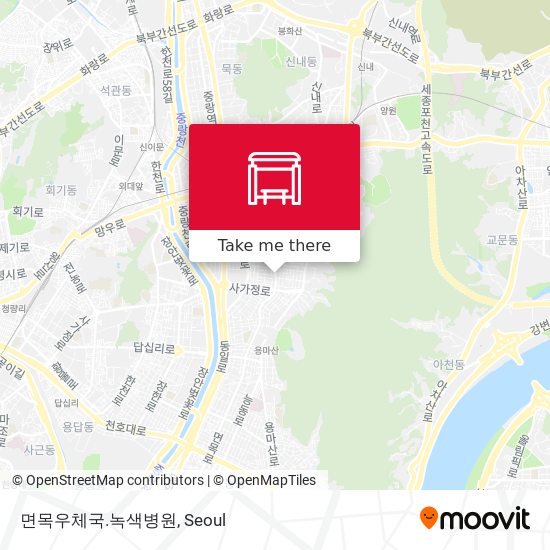 면목우체국.녹색병원 map