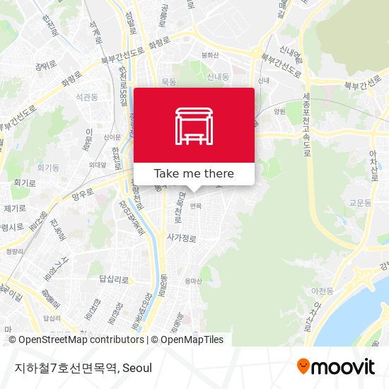 지하철7호선면목역 map