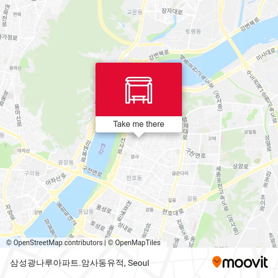 삼성광나루아파트.암사동유적 map