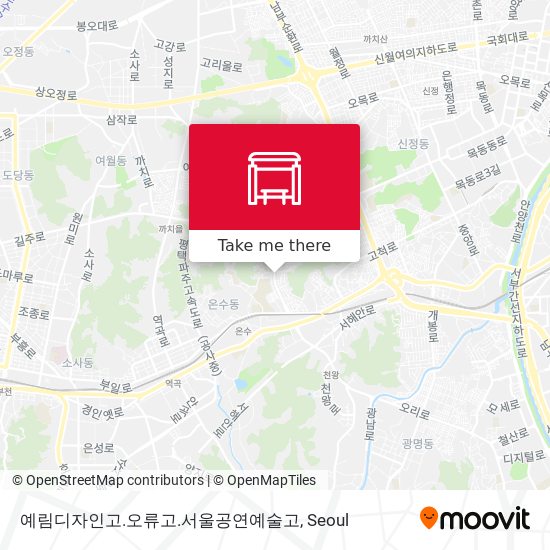 예림디자인고.오류고.서울공연예술고 map