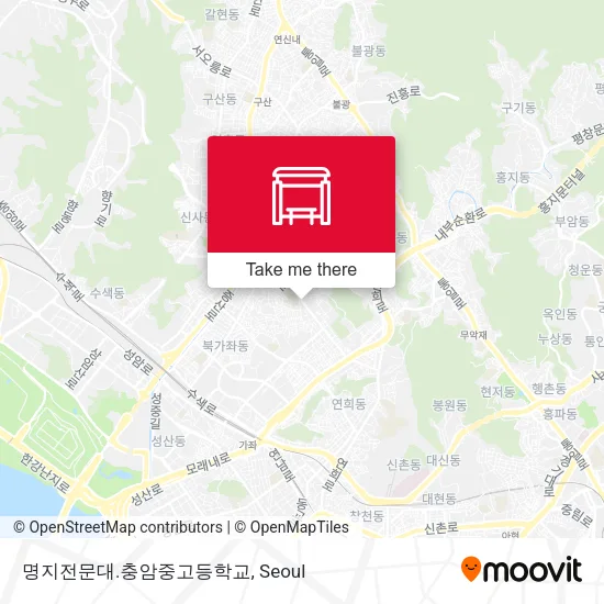 명지전문대.충암중고등학교 map