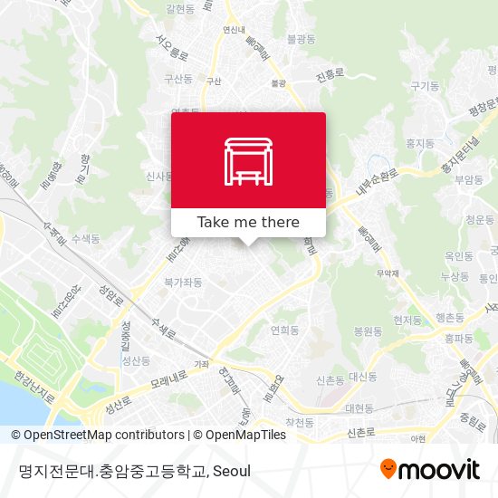 명지전문대.충암중고등학교 map