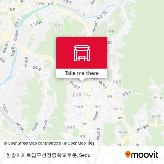 한솔아파트입구선정중학교후문 map