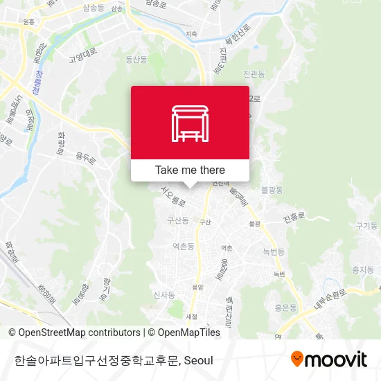 한솔아파트입구선정중학교후문 map