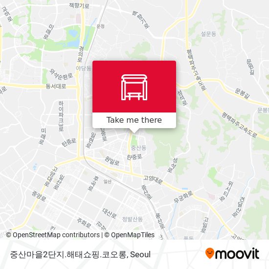 중산마을2단지.해태쇼핑.코오롱 map
