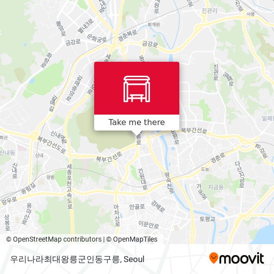 우리나라최대왕릉군인동구릉 map