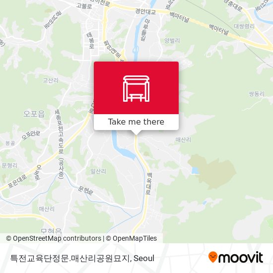 특전교육단정문.매산리공원묘지 map