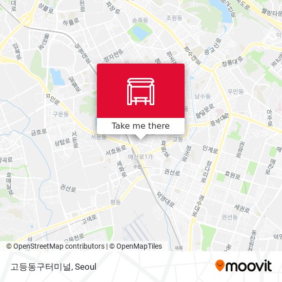 고등동구터미널 map