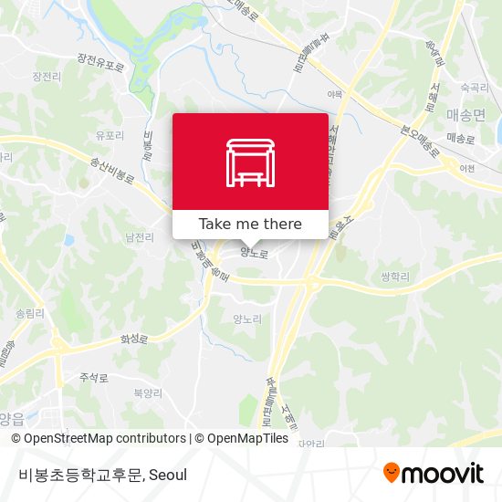 비봉초등학교후문 map