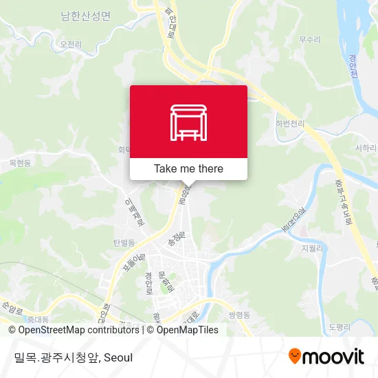 밀목.광주시청앞 map
