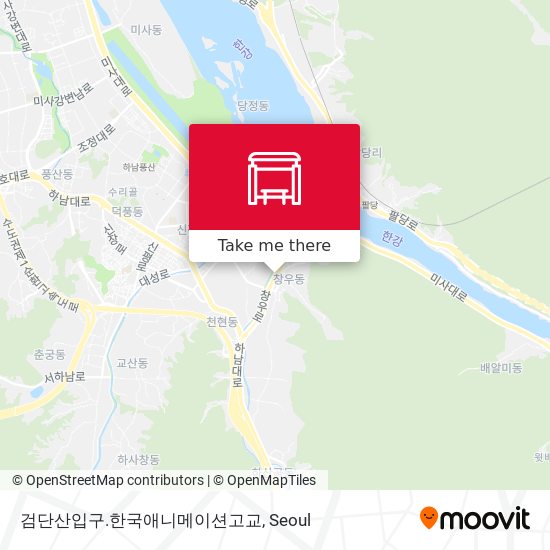검단산입구.한국애니메이션고교 map