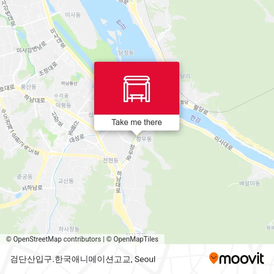 검단산입구.한국애니메이션고교 map