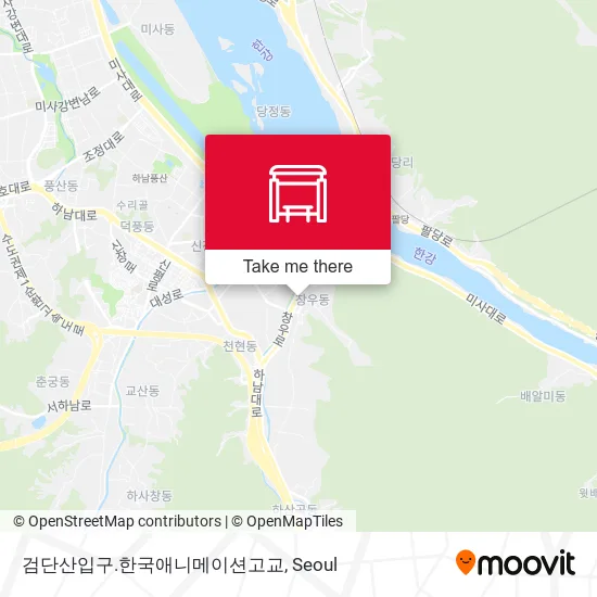 검단산입구.한국애니메이션고교 map