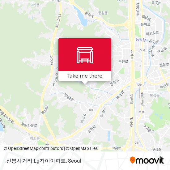 신봉사거리.Lg자이아파트 map