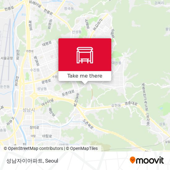 성남자이아파트 map